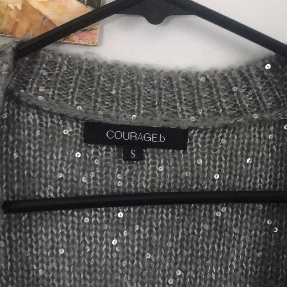 Gray Sparkle Cardigan - Picture 2 of 4